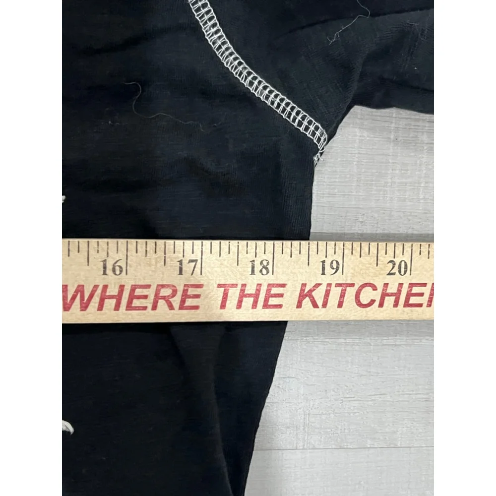 Women's Double D Ranch Black Long Sleeve Tee L with White Embroidery - Picture 5 of 8